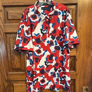 William Murray Golf Red and White Polo Shirt